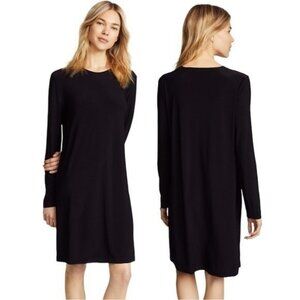 Norma Kamali Black Long Sleeve Jersey Knit Midi Dress Size XL